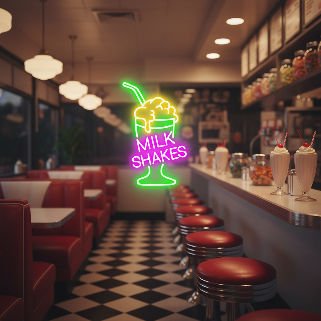 Milkshake Neon Sign Coffee Shop Neon Sign
