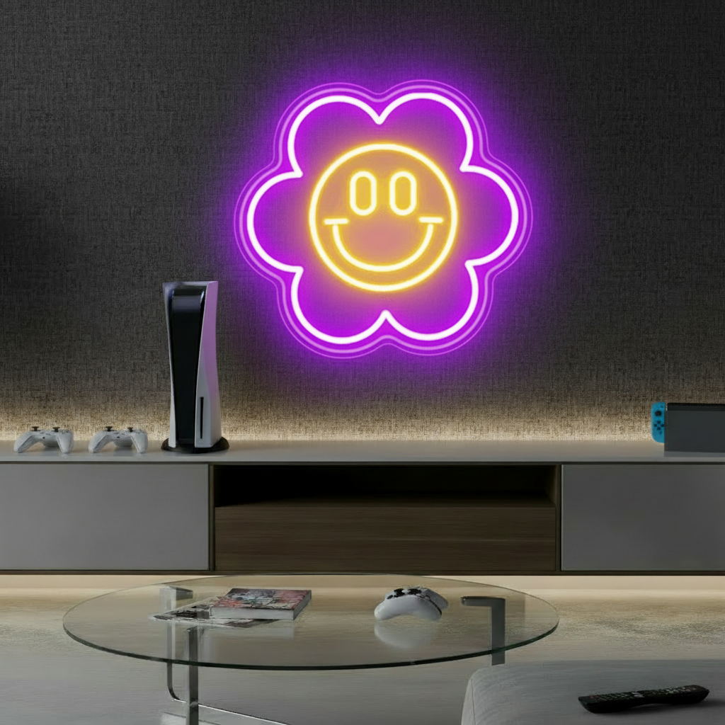 Smiley Face Flower Led Neon Sign Room Decor Sign