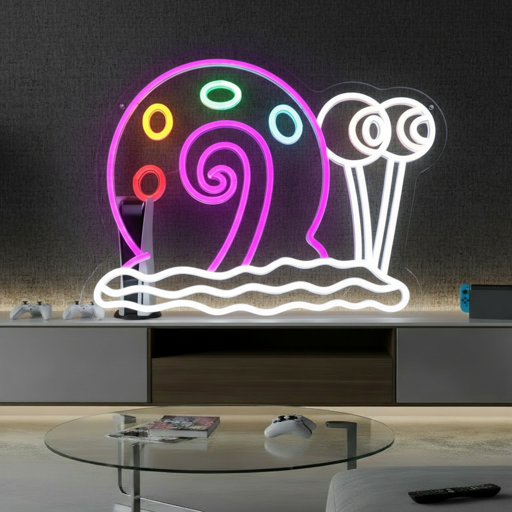 Snail Neon Sign Anime Cartoon Neon Sign Gaming Room Decor