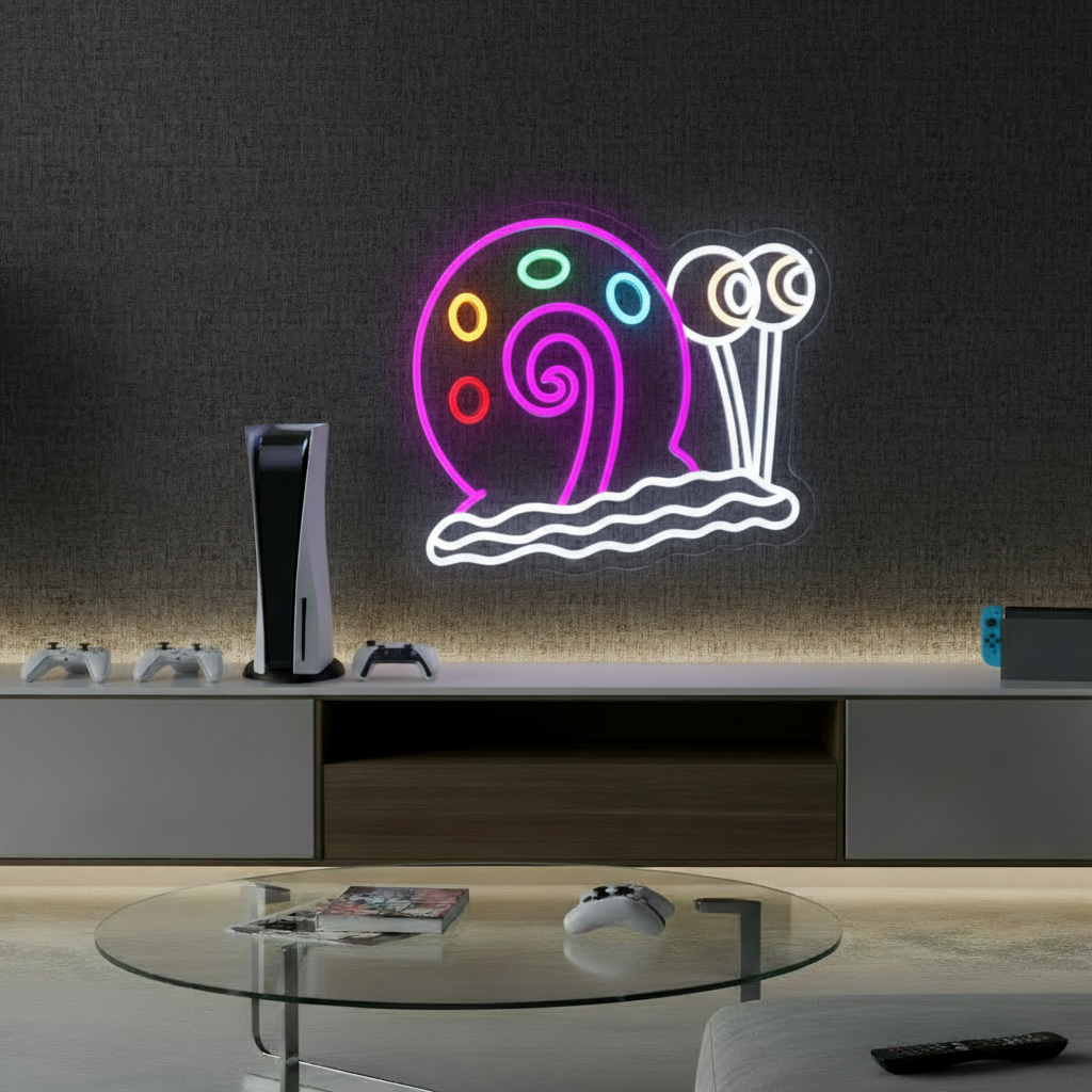 Snail Neon Sign Anime Cartoon Neon Sign Gaming Room Decor