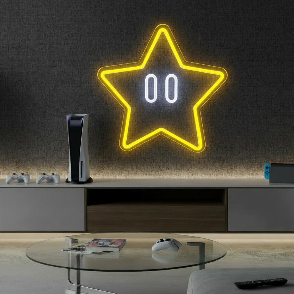 Star Neon Sign Gaming Room Decor Sign