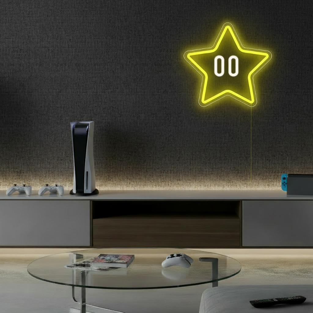 Star Neon Sign Gaming Room Decor Sign