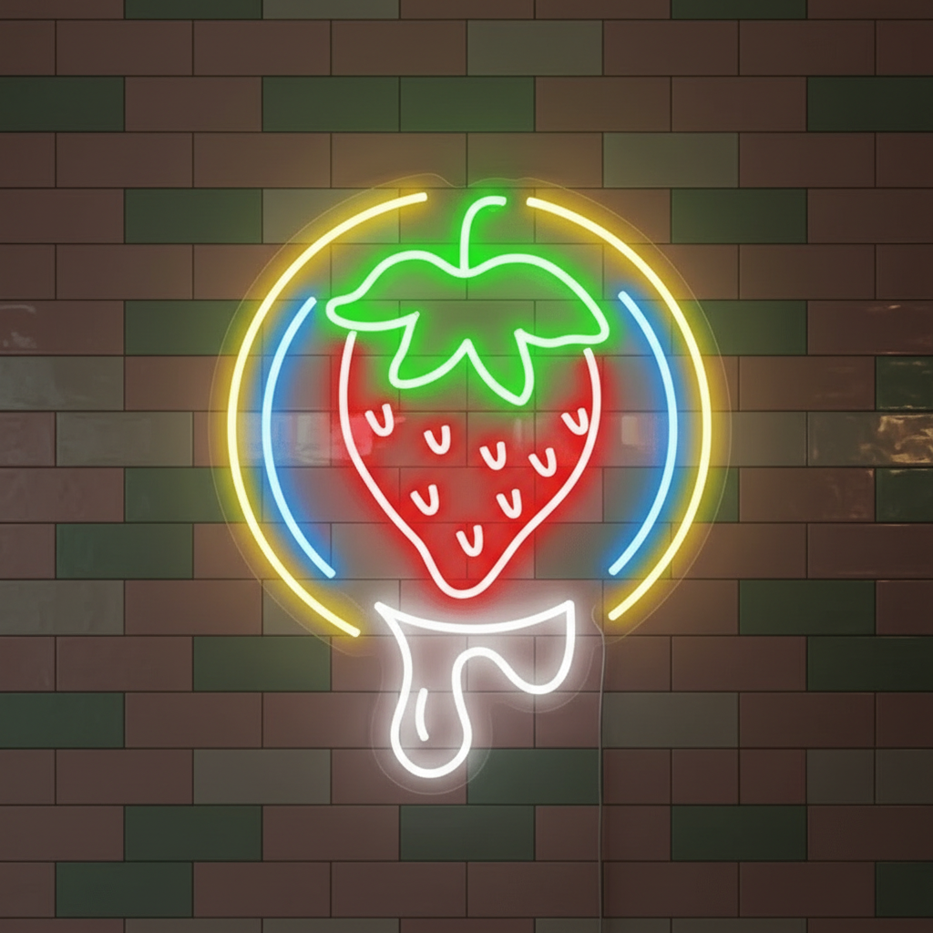 Strawberry Neon Sign Fruit Led Sign Shop Decor Sign