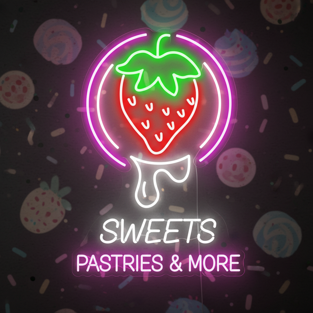 Strawberry Neon Sign Fruit Led Sign Shop Decor Sign