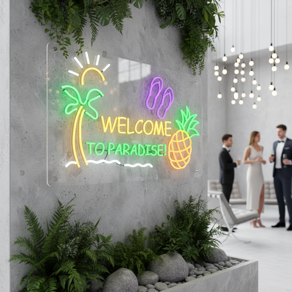 Welcome to Paradise Neon Sign Pineapple Led Sign