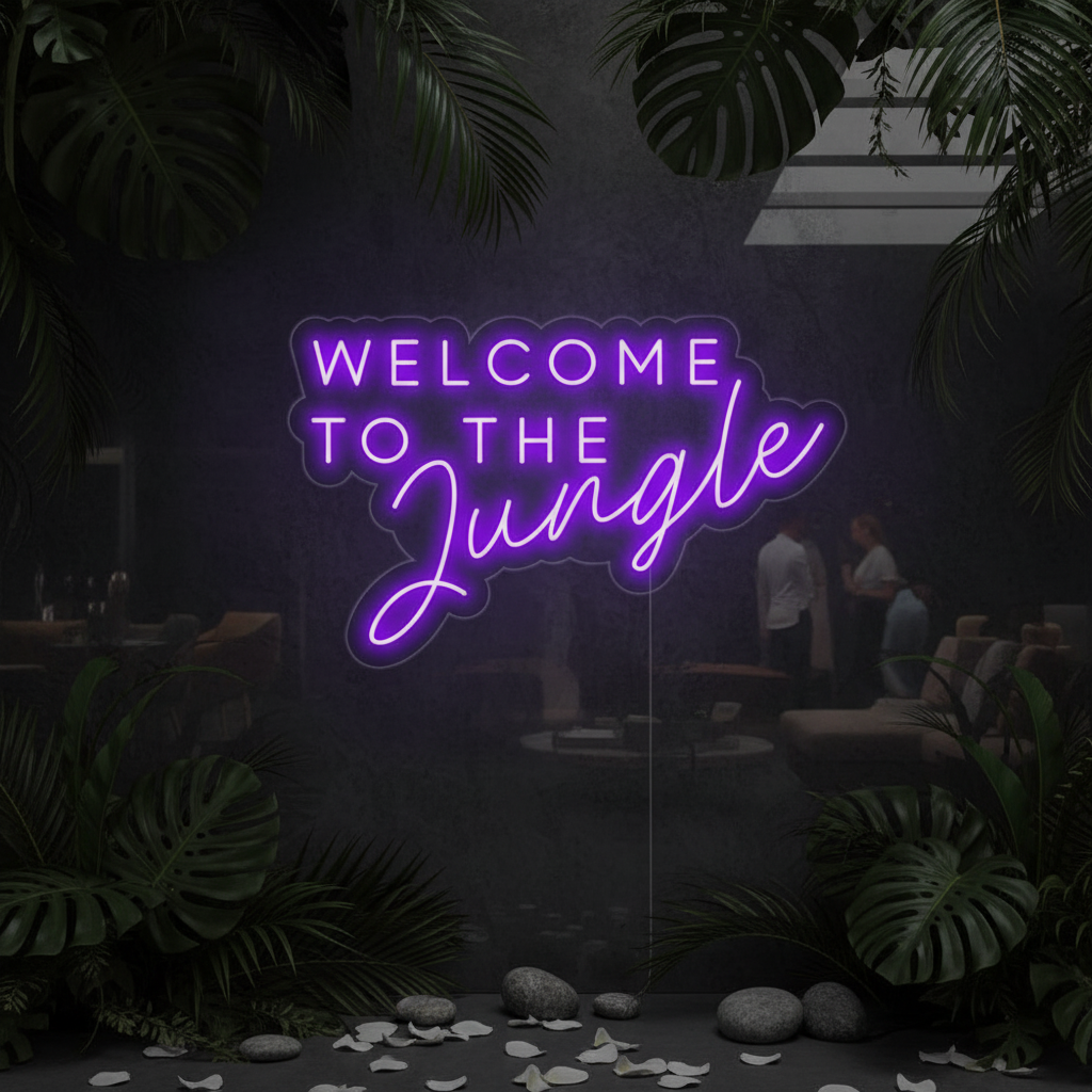 Welcome to the Jungle Neon Sign for Home Decor  Party Decoration
