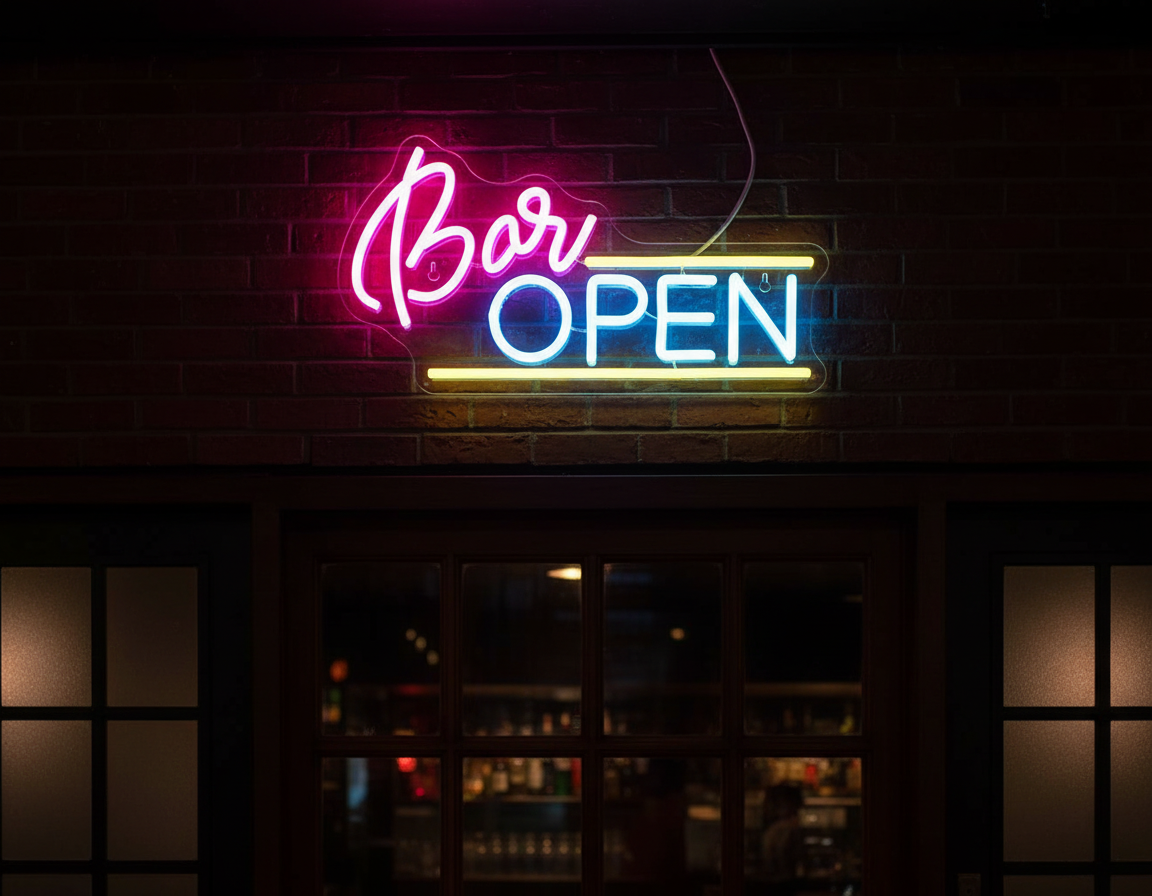 Bar Open Neon Sign for Bar Party Decor