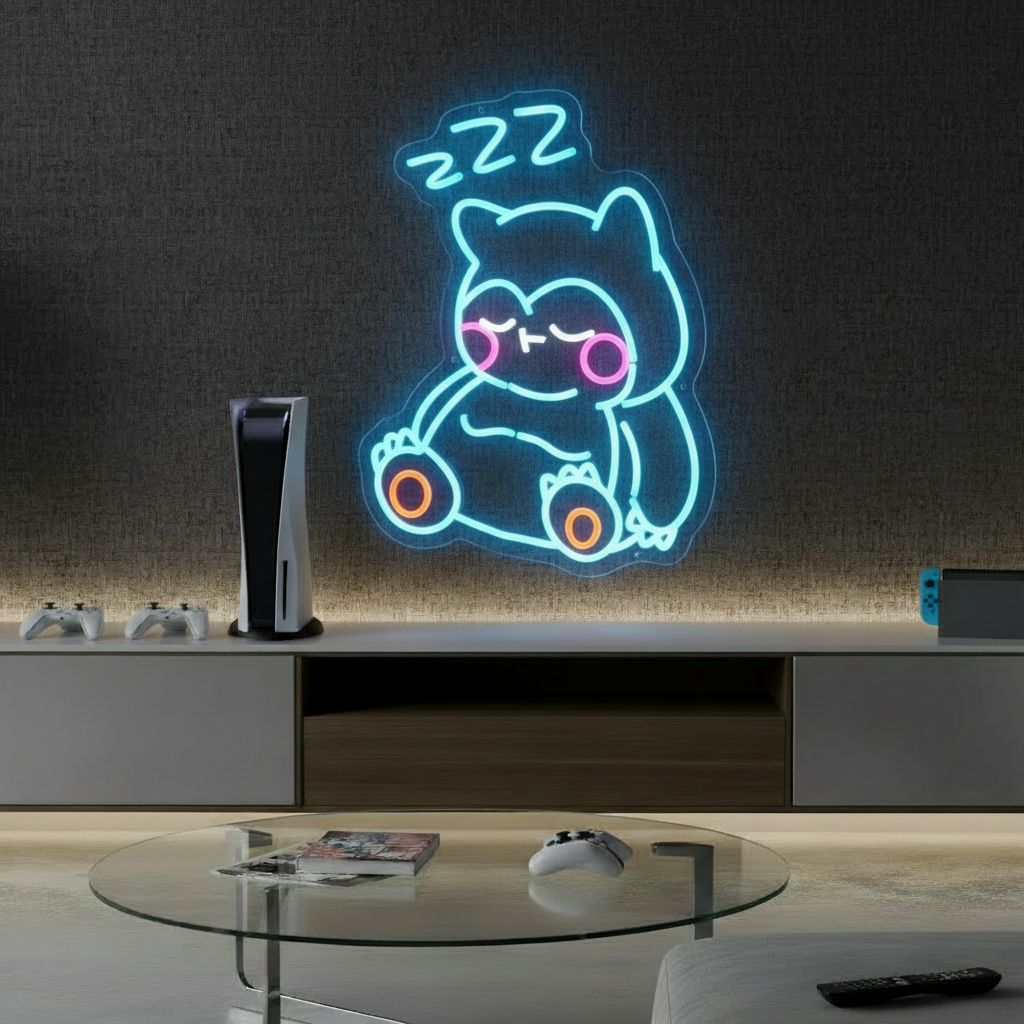 Snorlax Cartoon Led  Neon Sign Kids Room Decor