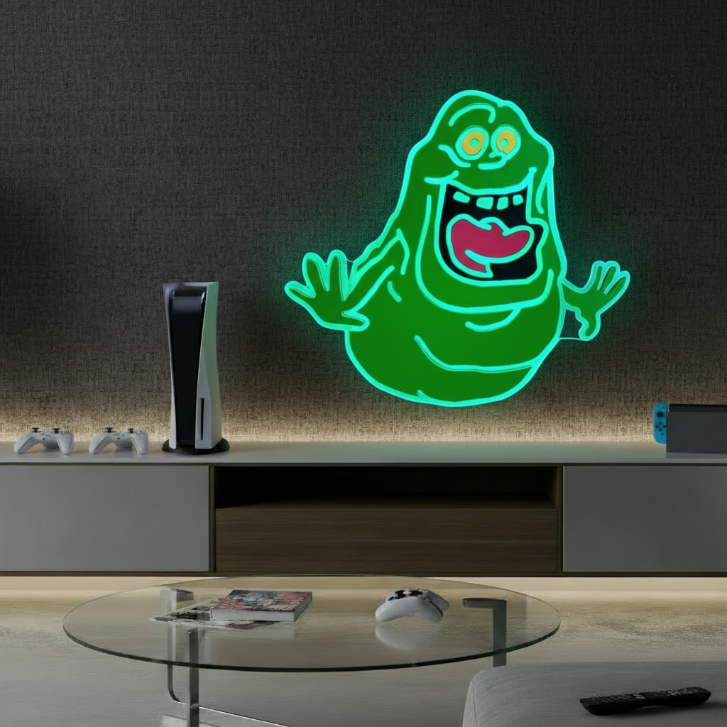 Ghostbusters Slimer Sign Led Sign for Gaming Room Wall Decor