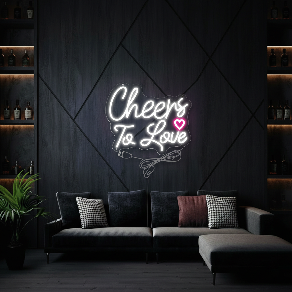 Cheers to Love Neon Sign Valentines Neon Sign