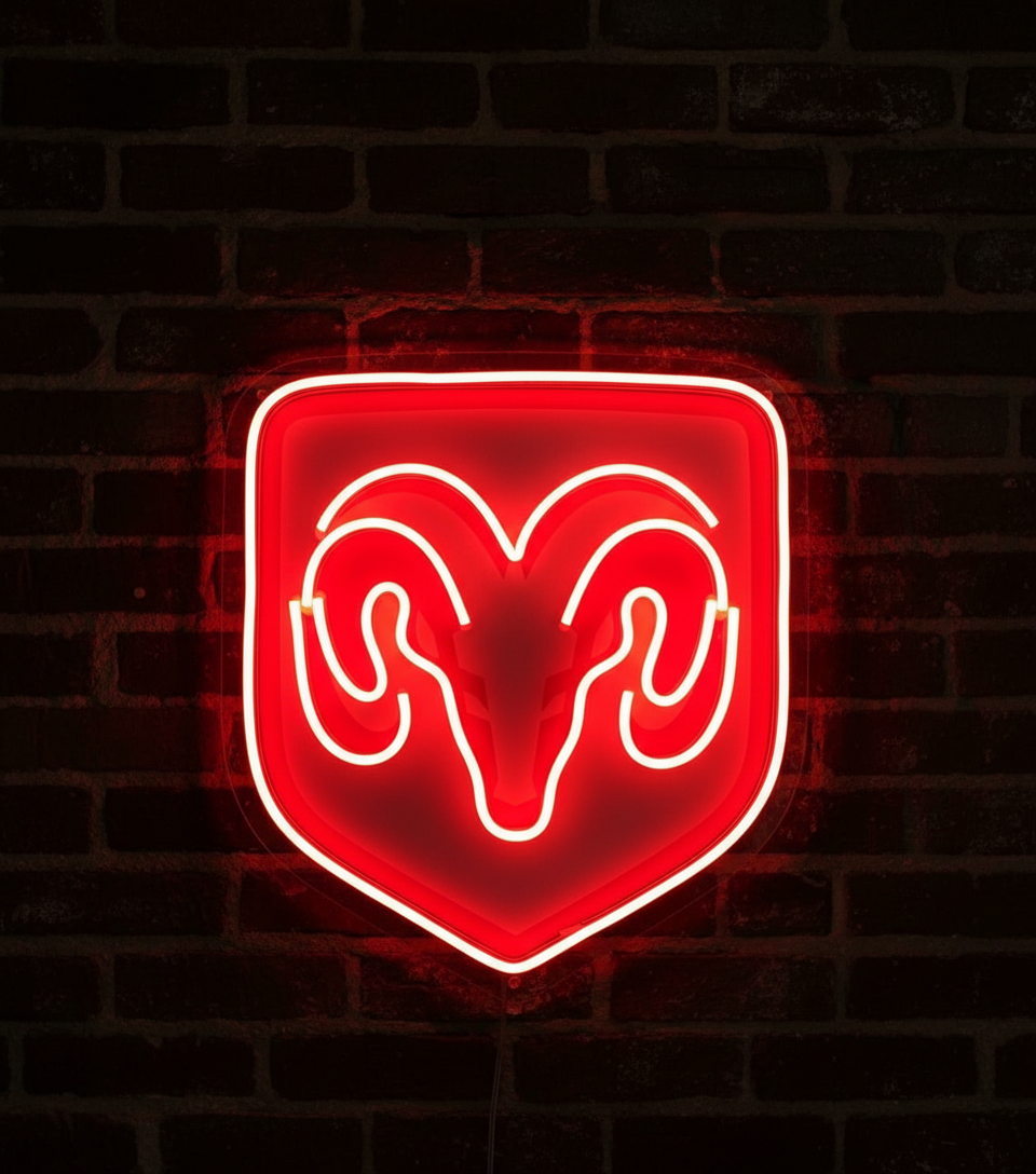 Dodge Logo Neon LED Sign Garage Man Cave Home Decor