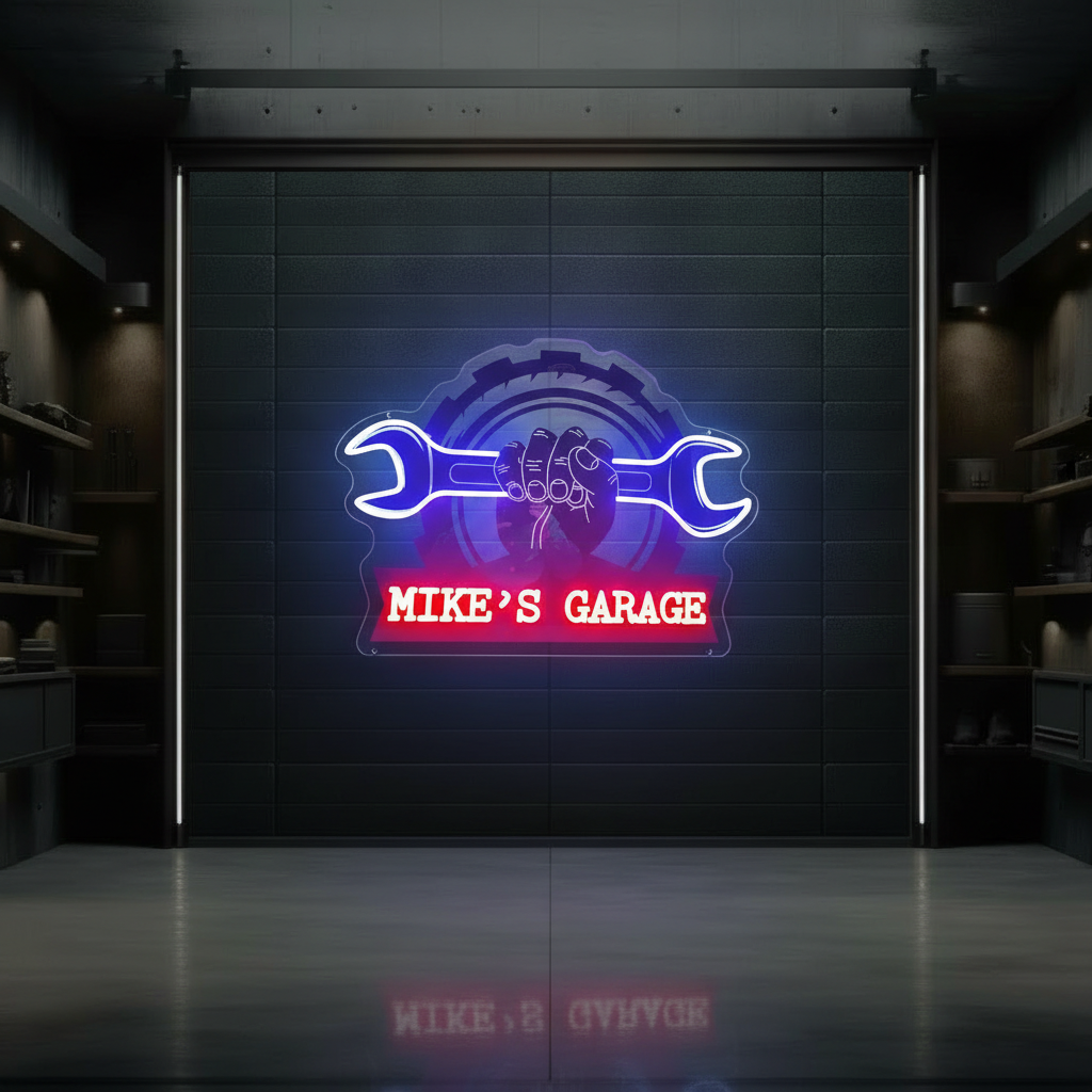 Custom Garage Led Neon Sign Men Gift Wall Decor Light