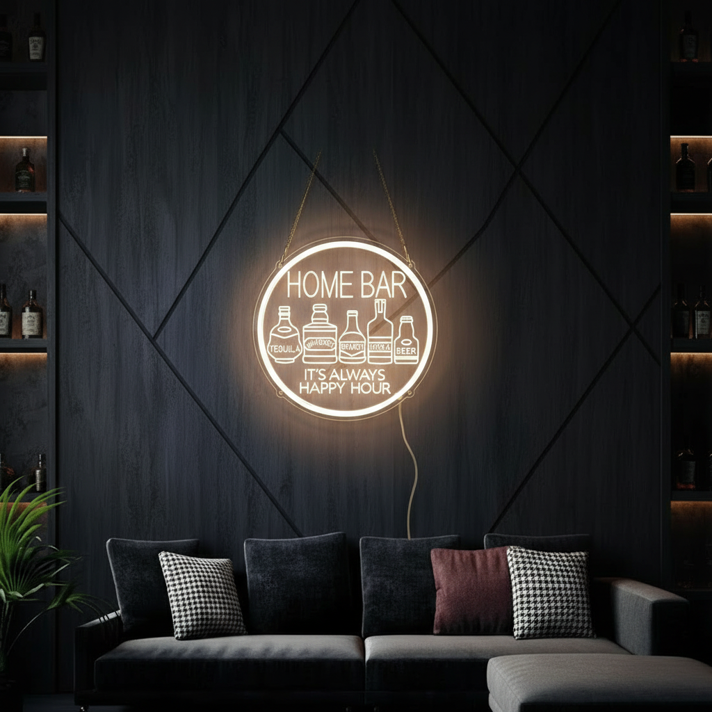 Neon Bar Sign Pub Beer Wine Wall Art Decor Sign