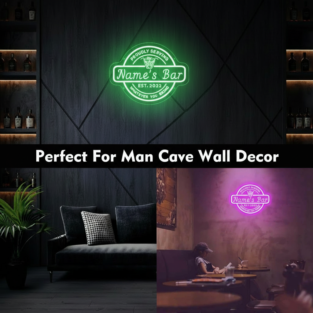 Personalized Bar Cocktail Beer Signs LED Neon Lights for Men Gifts