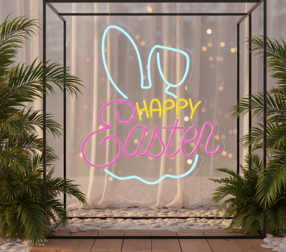 Happy Easter Led Neon Sign Home Party Decor Sign