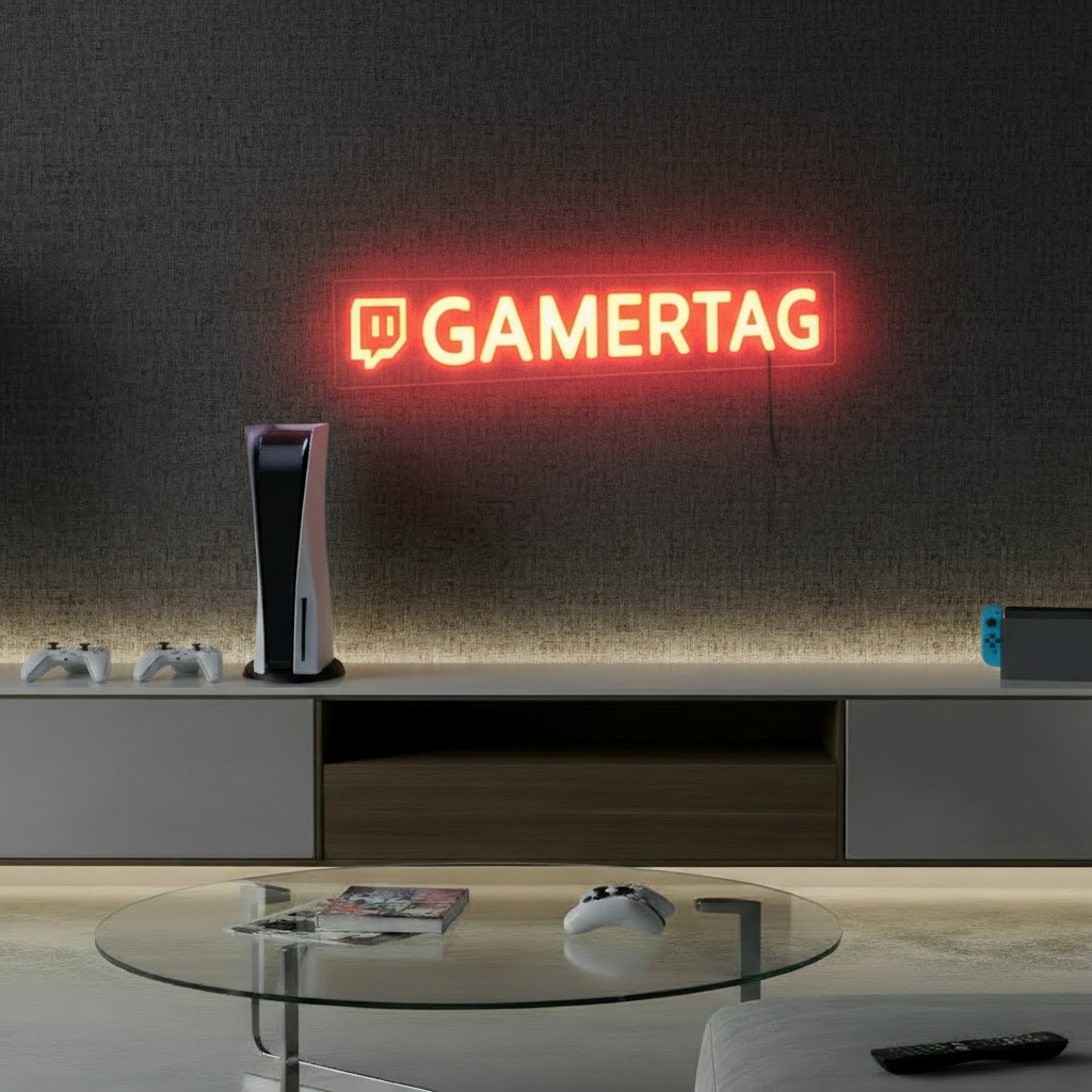 Custom Twitch Username Led Neon Sign Gaming Room Neon Sign