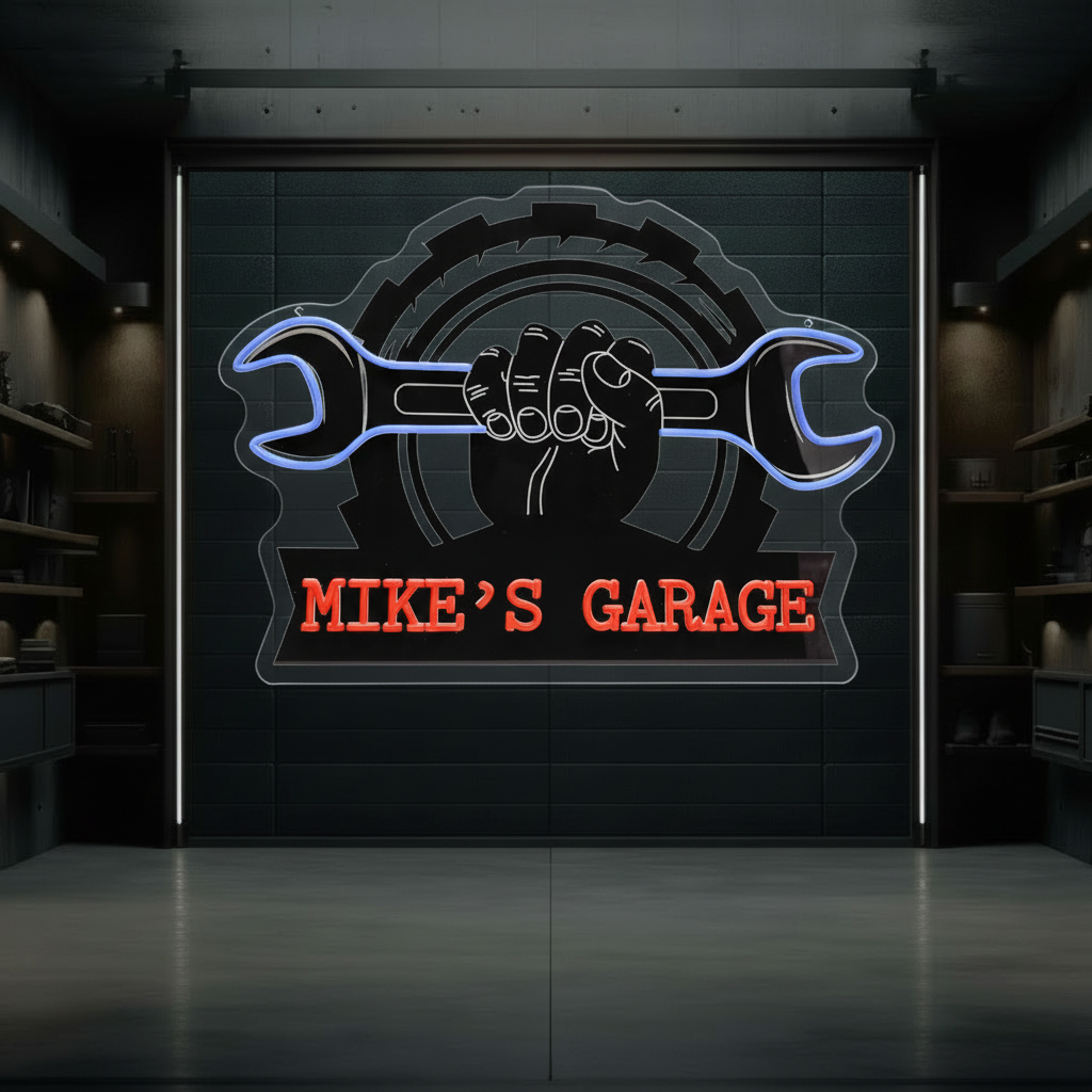 Custom Garage Led Neon Sign Men Gift Wall Decor Light