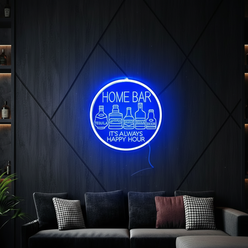 Neon Bar Sign Pub Beer Wine Wall Art Decor Sign