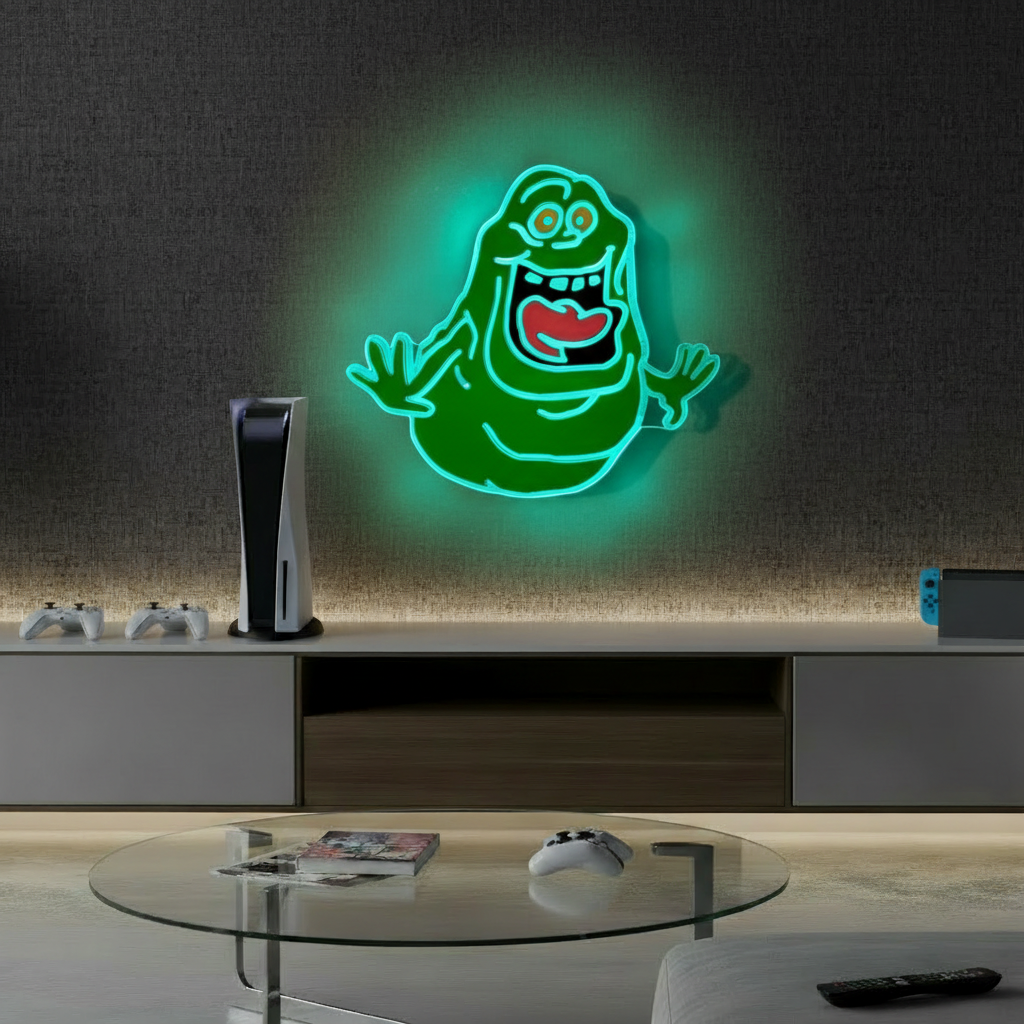 Ghostbusters Slimer Sign Led Sign for Gaming Room Wall Decor