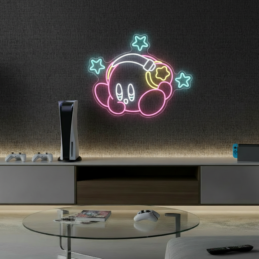 Kirby Neon Sign Anime Neon Sign Gaming Room Decor Sign