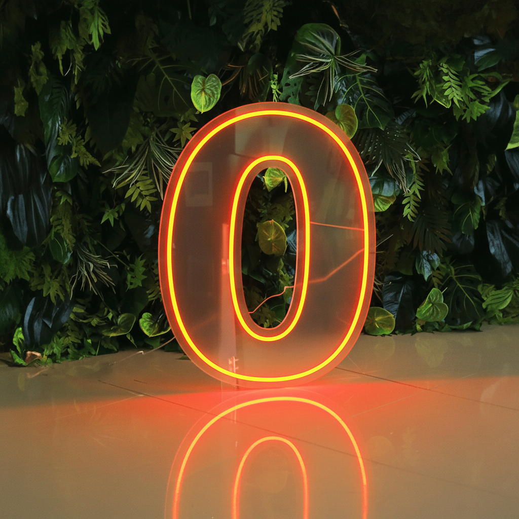 0 to 9 Number LED Neon Sign Wall Letters Light Party Decoration