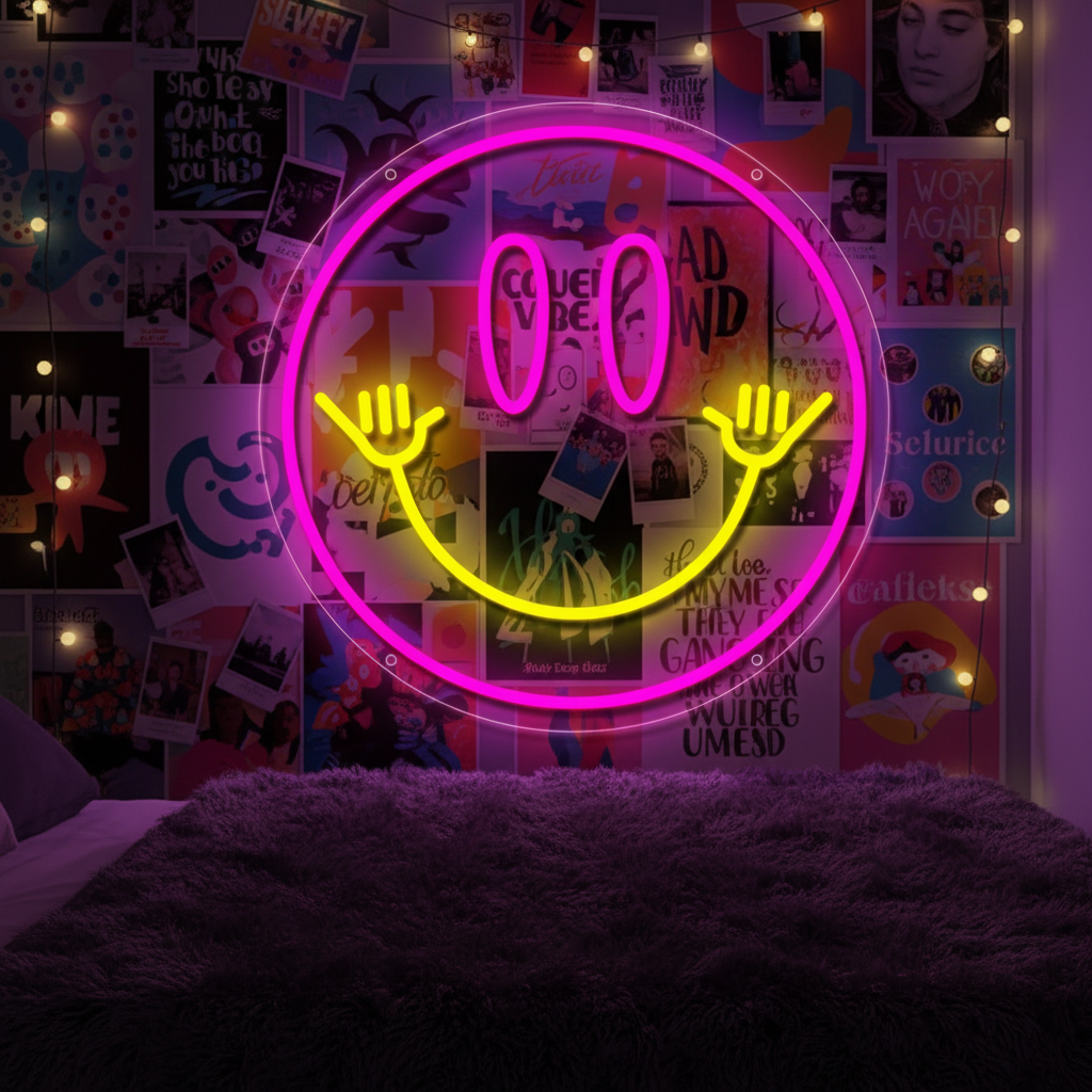 Smiley Face Neon Sign Led Neon Light for Wall Decor