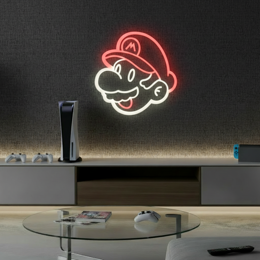 Mario Neon Sign Cartoon Neon Sign Wall Decor Art