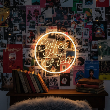 Round Coffee&Tea Neon Sign
