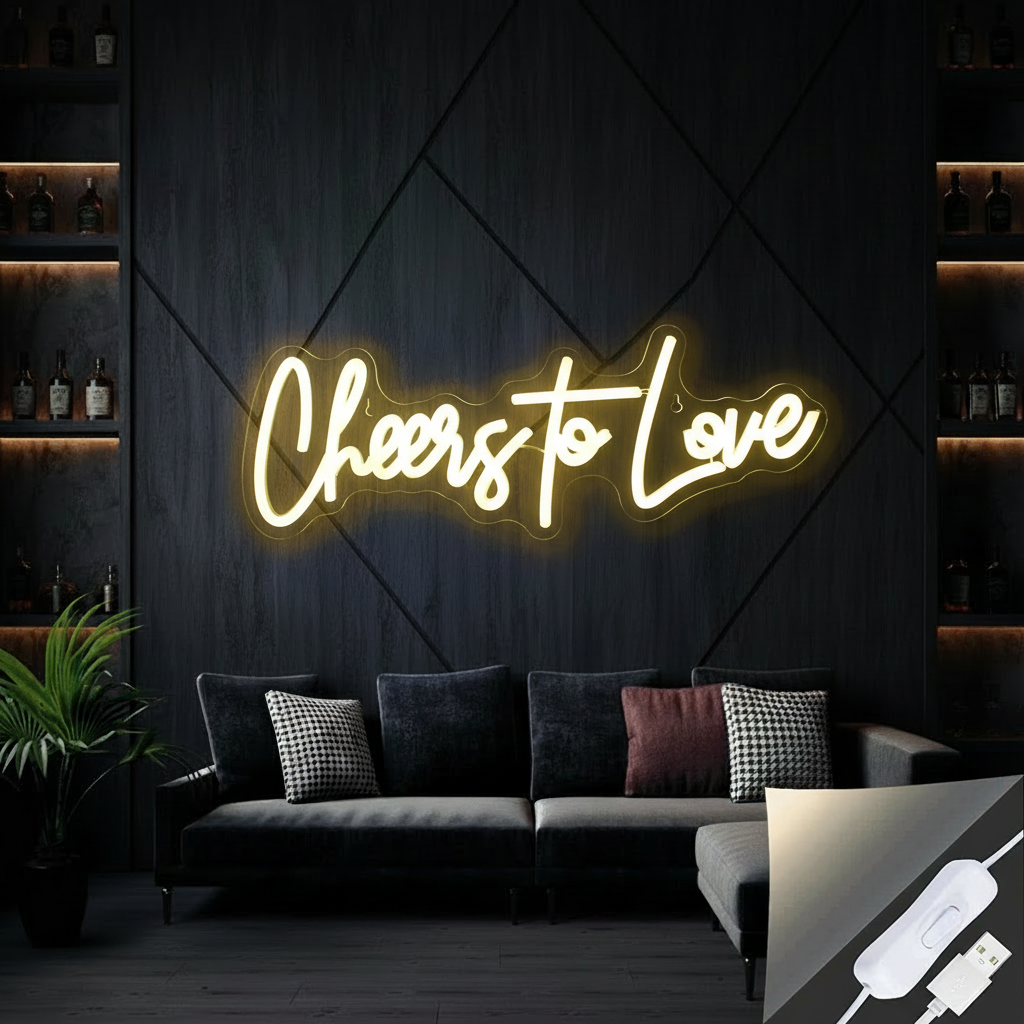 Cheers to Love Neon Sign