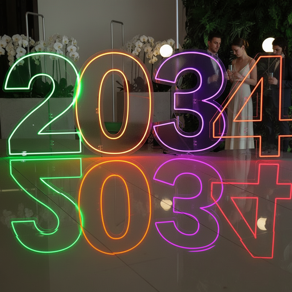 0 to 9 Number LED Neon Sign Wall Letters Light Party Decoration
