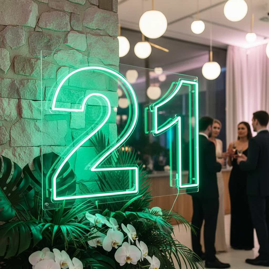 0 to 9 Number LED Neon Sign Wall Letters Light Party Decoration