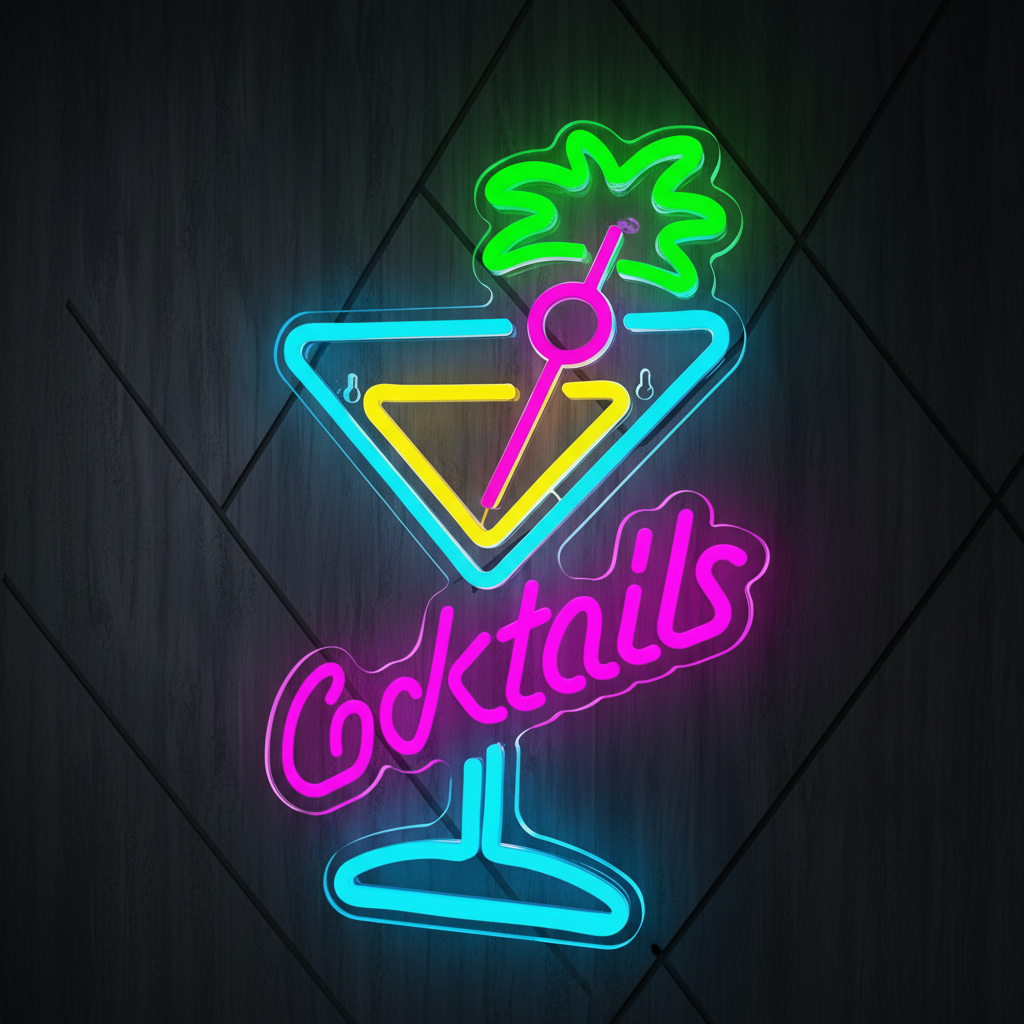 Cocktail Neon Sign for Party&Bar Decor