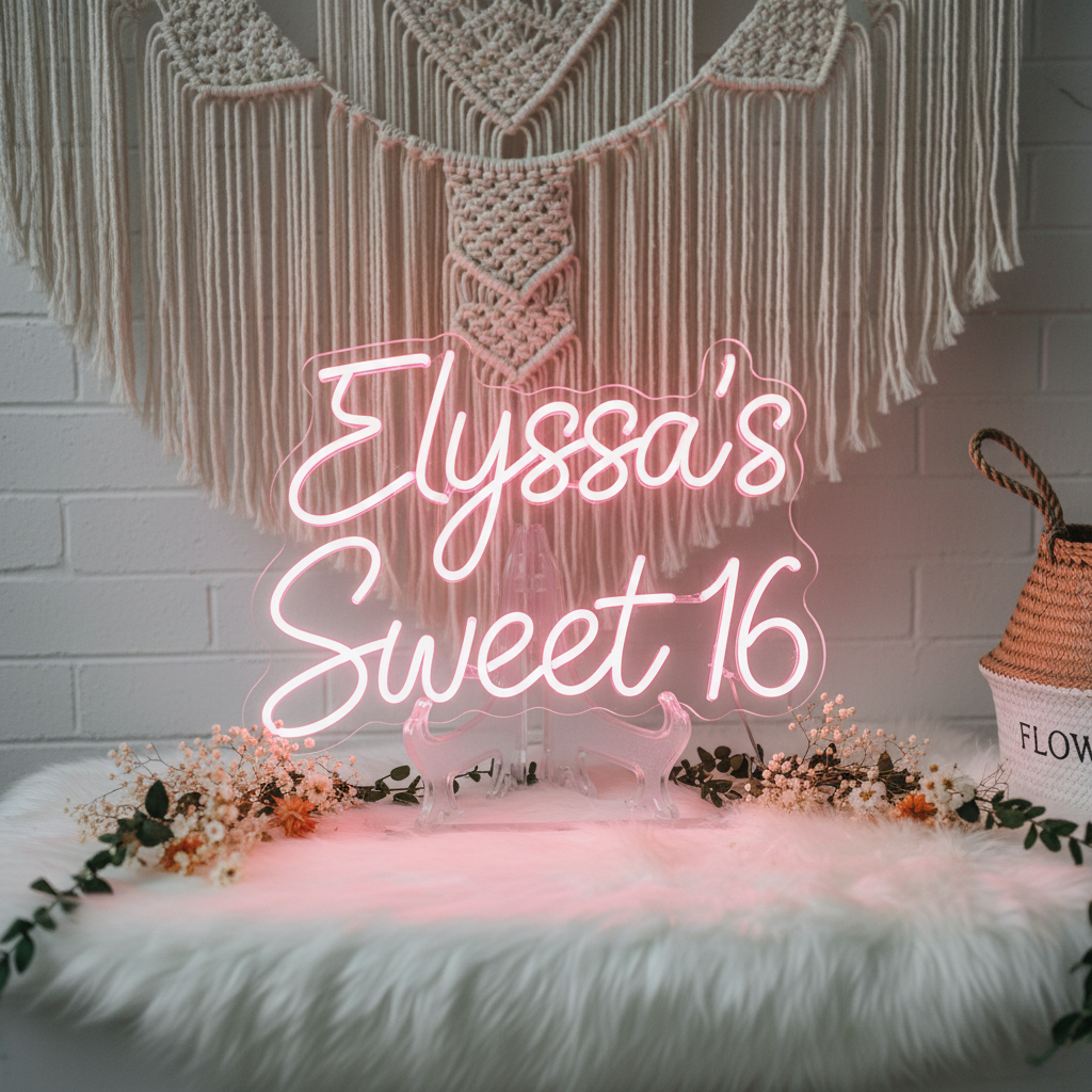 Custom Name Sweet 16 Neon Sign Birthday Party Neon Sign
