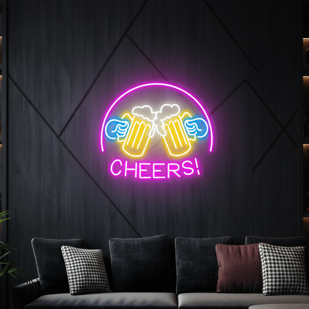 Beer Cheers Neon Signs Lights Bar Art Wall Decor