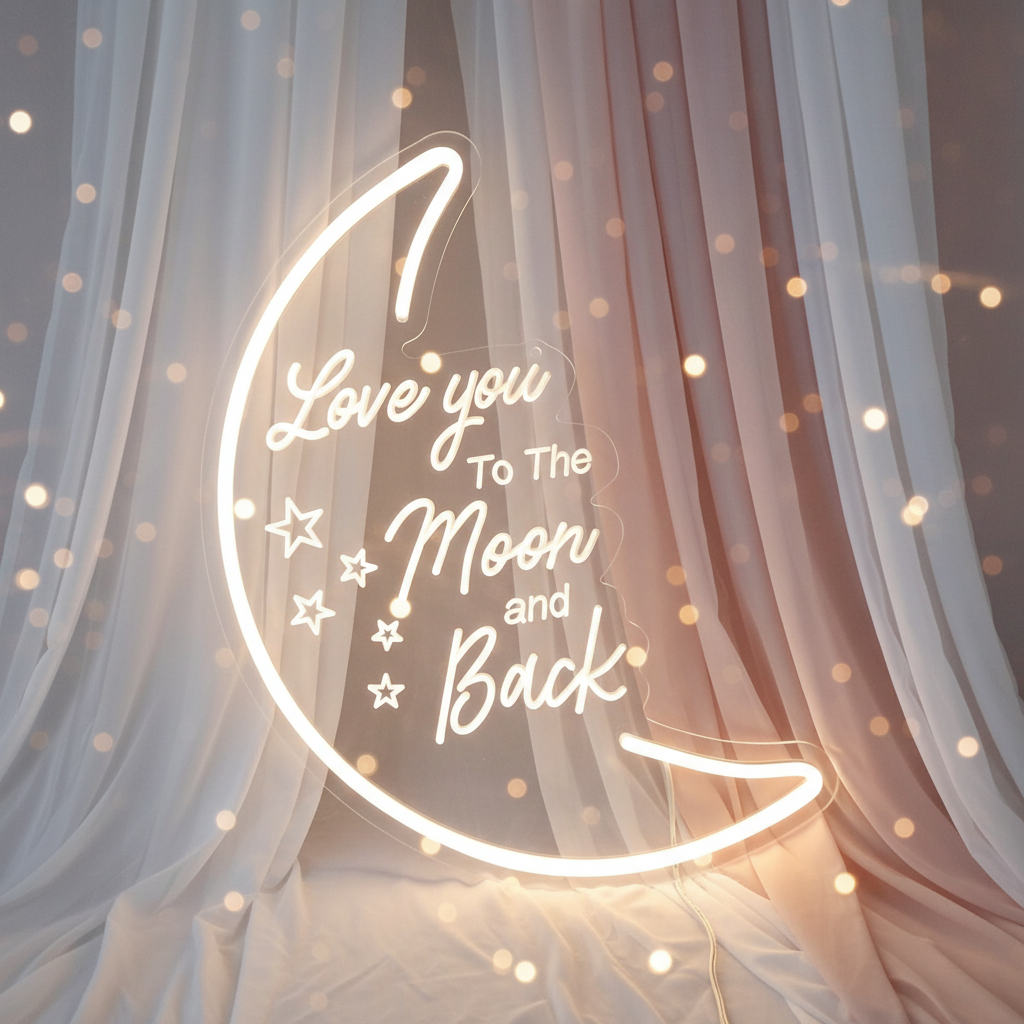 To The Moon and Back Neon Sign