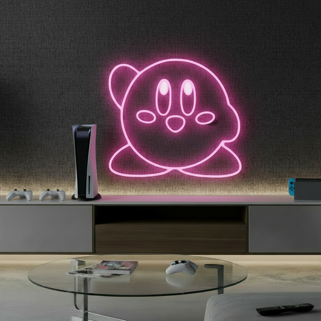 Kirby Cartoon Led Neon Sign Kids Room Wall Decor Sign