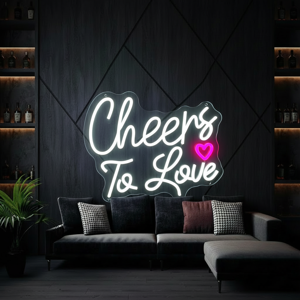 Cheers to Love Neon Sign Valentines Neon Sign
